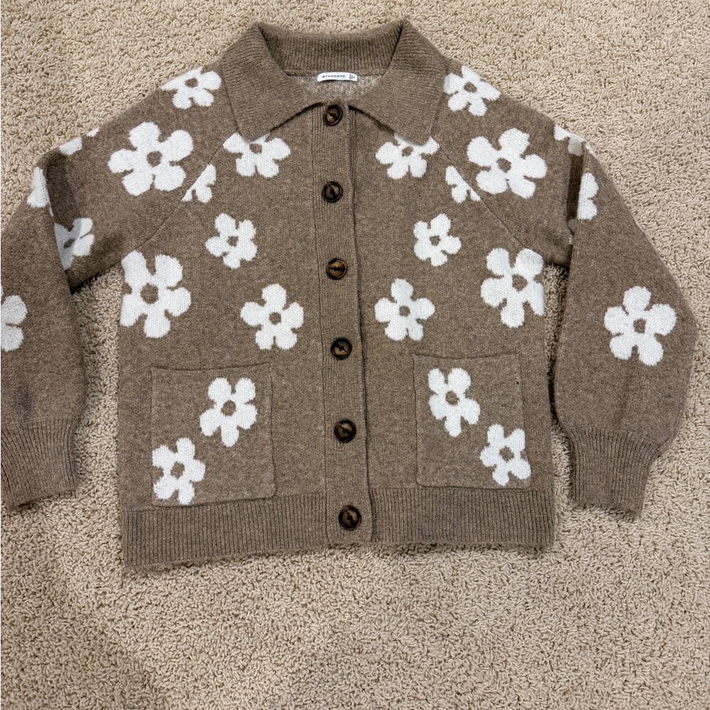 Staccato Brown Floral Women's Cardigan